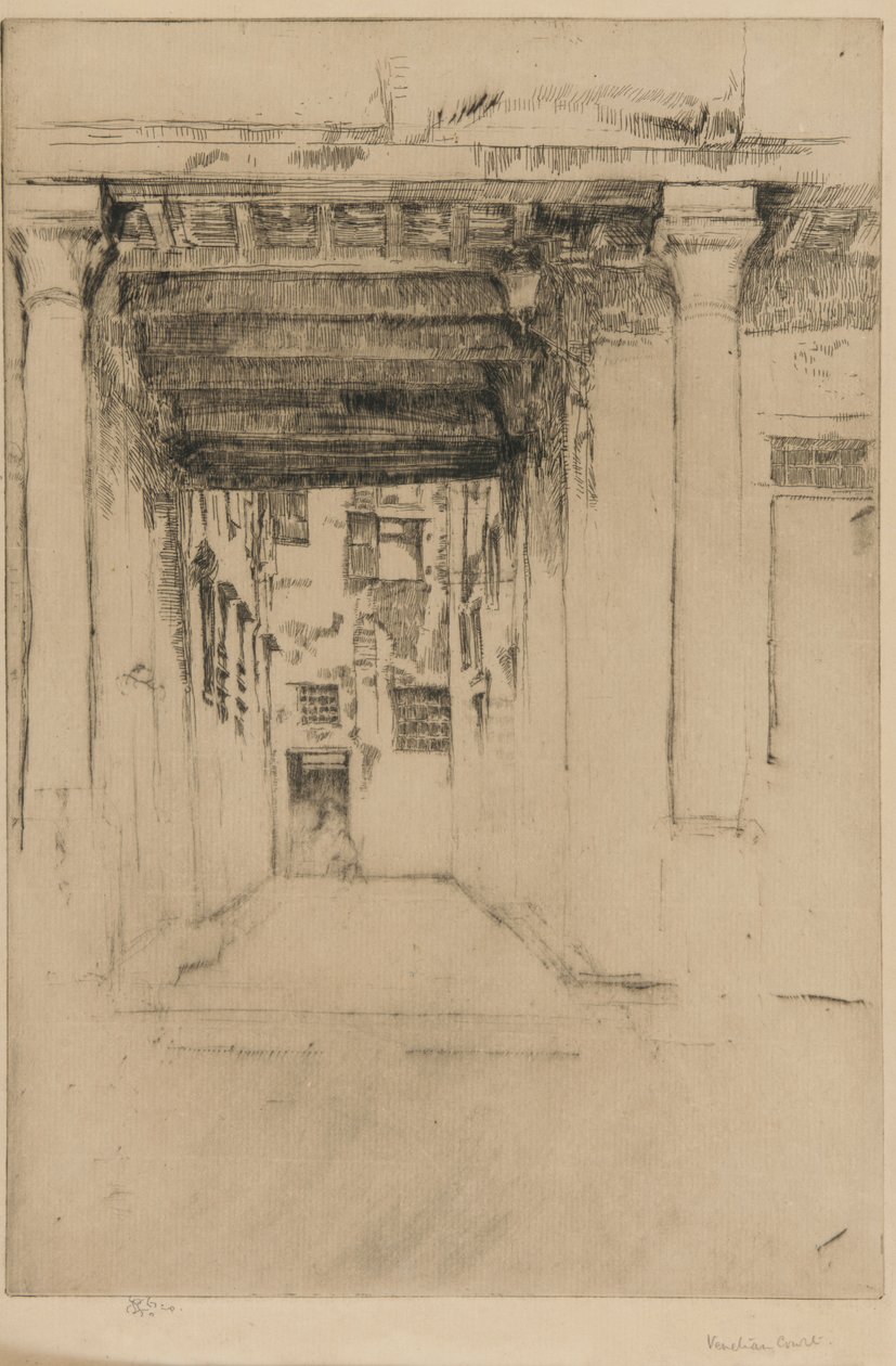 威尼斯法院，1879-1880。 作者 詹姆斯·阿博特·麦克尼尔·惠斯勒