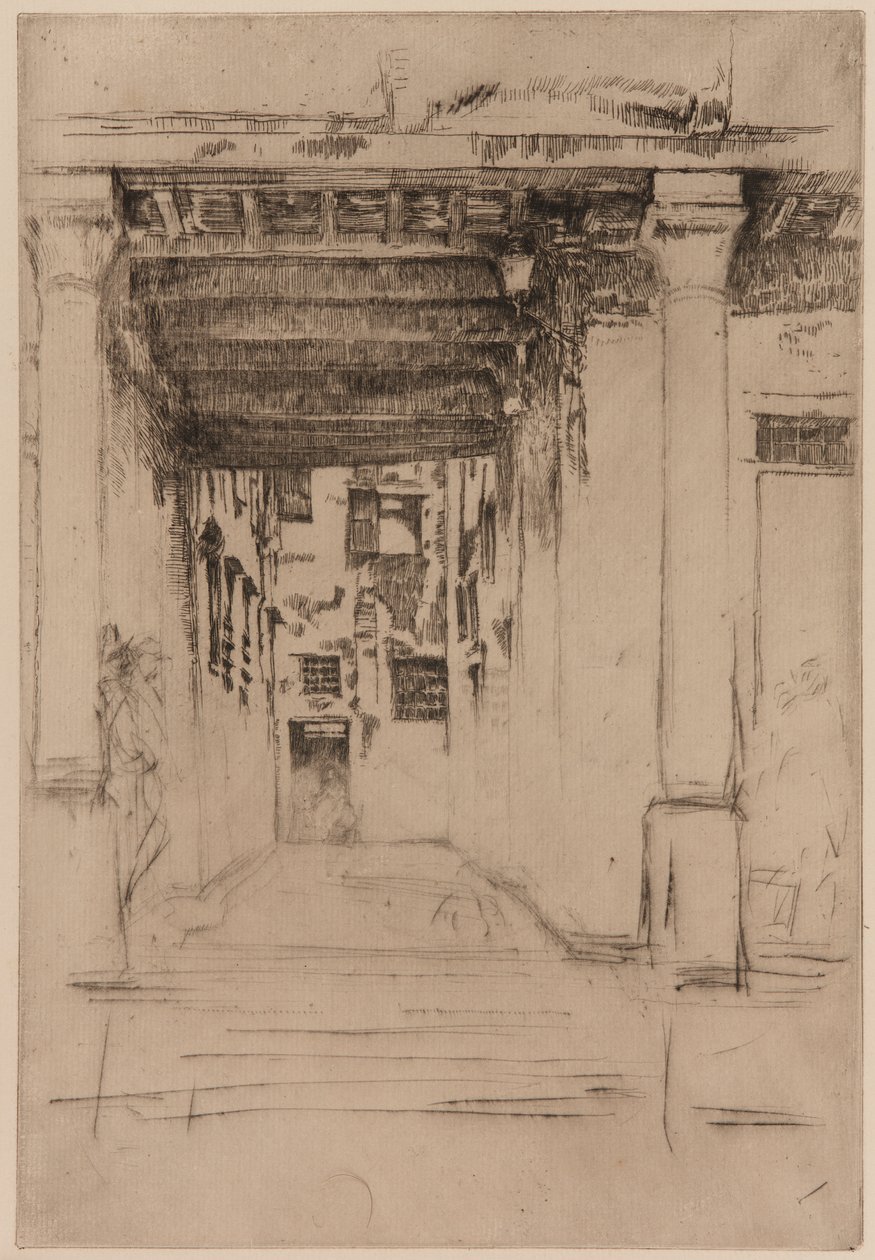 威尼斯法院，1879-1880。 作者 詹姆斯·阿博特·麦克尼尔·惠斯勒
