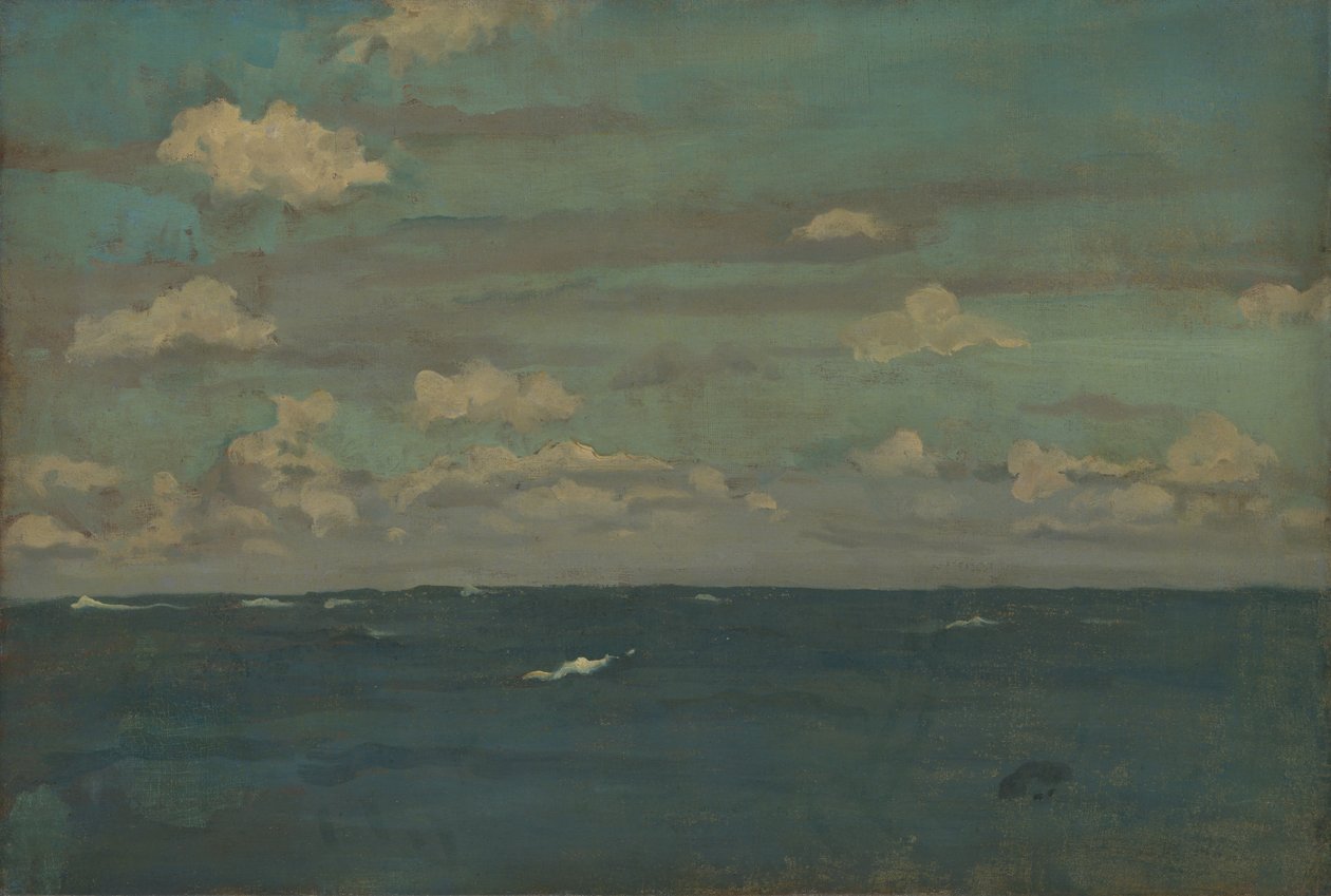 紫罗兰和银 - 深海，1893年。 作者 詹姆斯·阿博特·麦克尼尔·惠斯勒