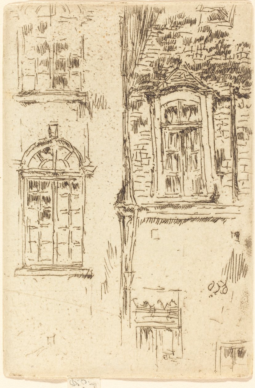酒店对面的窗户，布尔格，1888年。 作者 詹姆斯·阿博特·麦克尼尔·惠斯勒