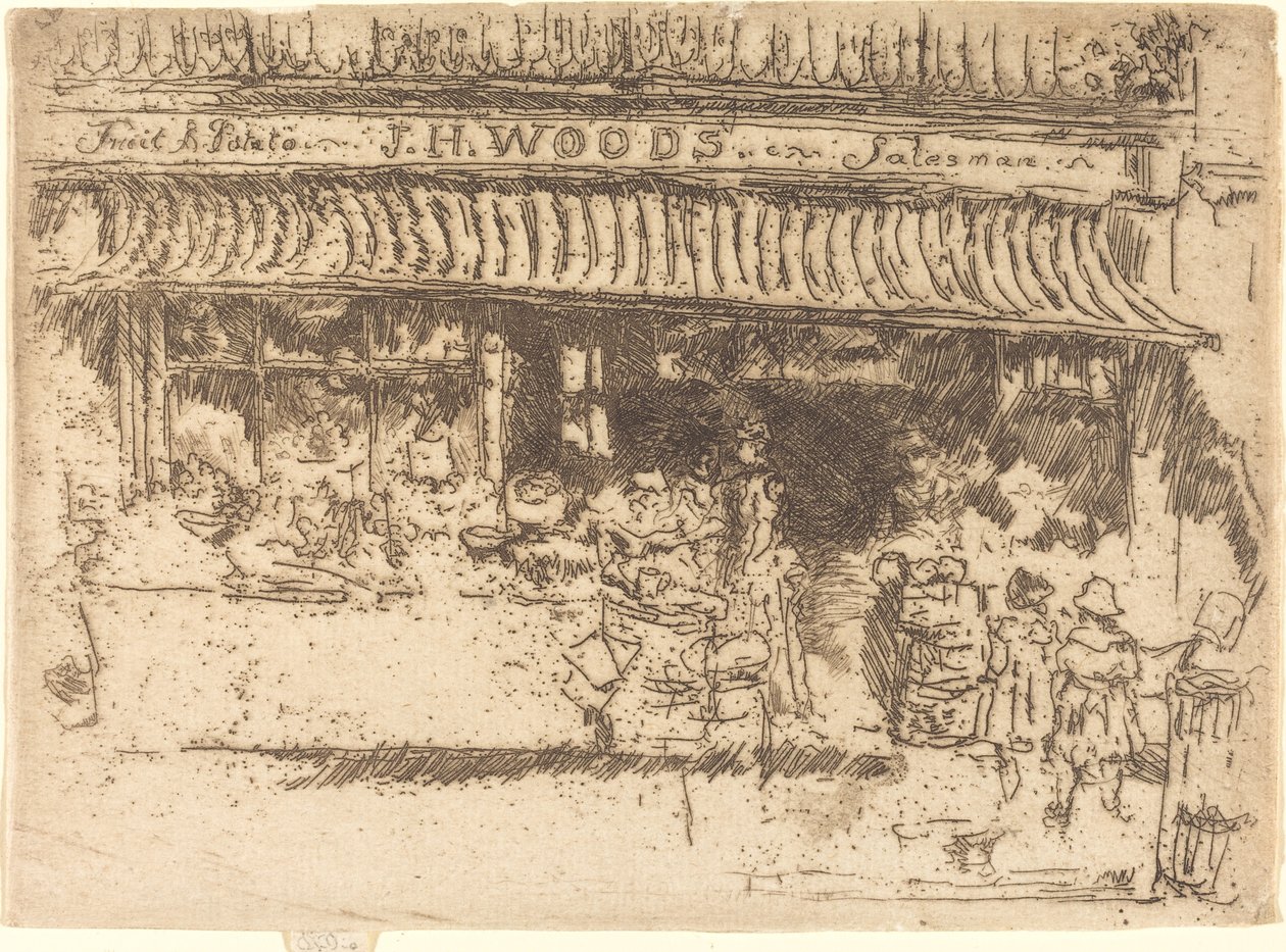伍兹的水果店，约1886-1888年。 作者 詹姆斯·阿博特·麦克尼尔·惠斯勒