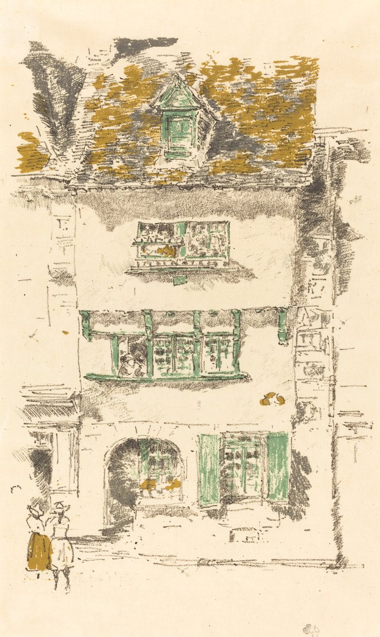黄房子，兰尼昂，1893年。 作者 詹姆斯·阿博特·麦克尼尔·惠斯勒