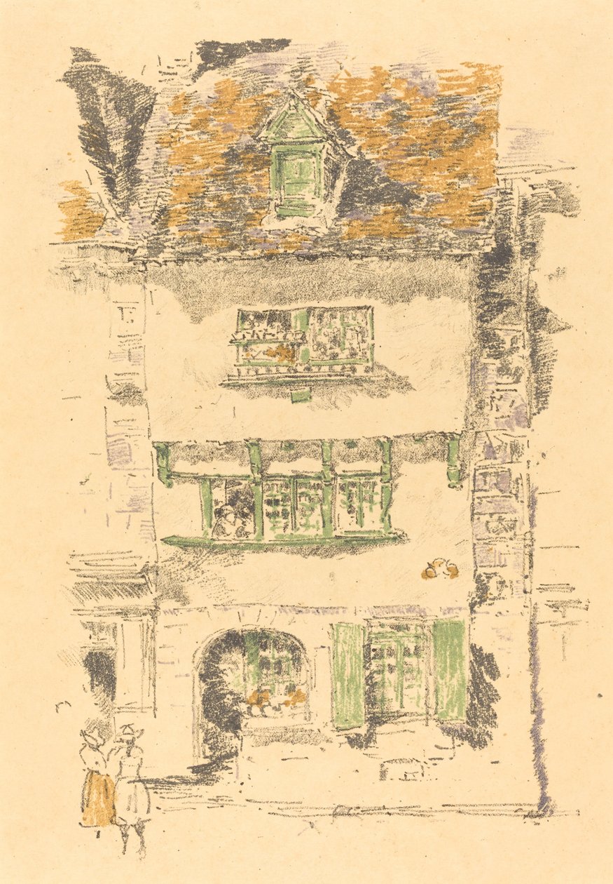黄房子，兰尼昂，1893年。 作者 詹姆斯·阿博特·麦克尼尔·惠斯勒