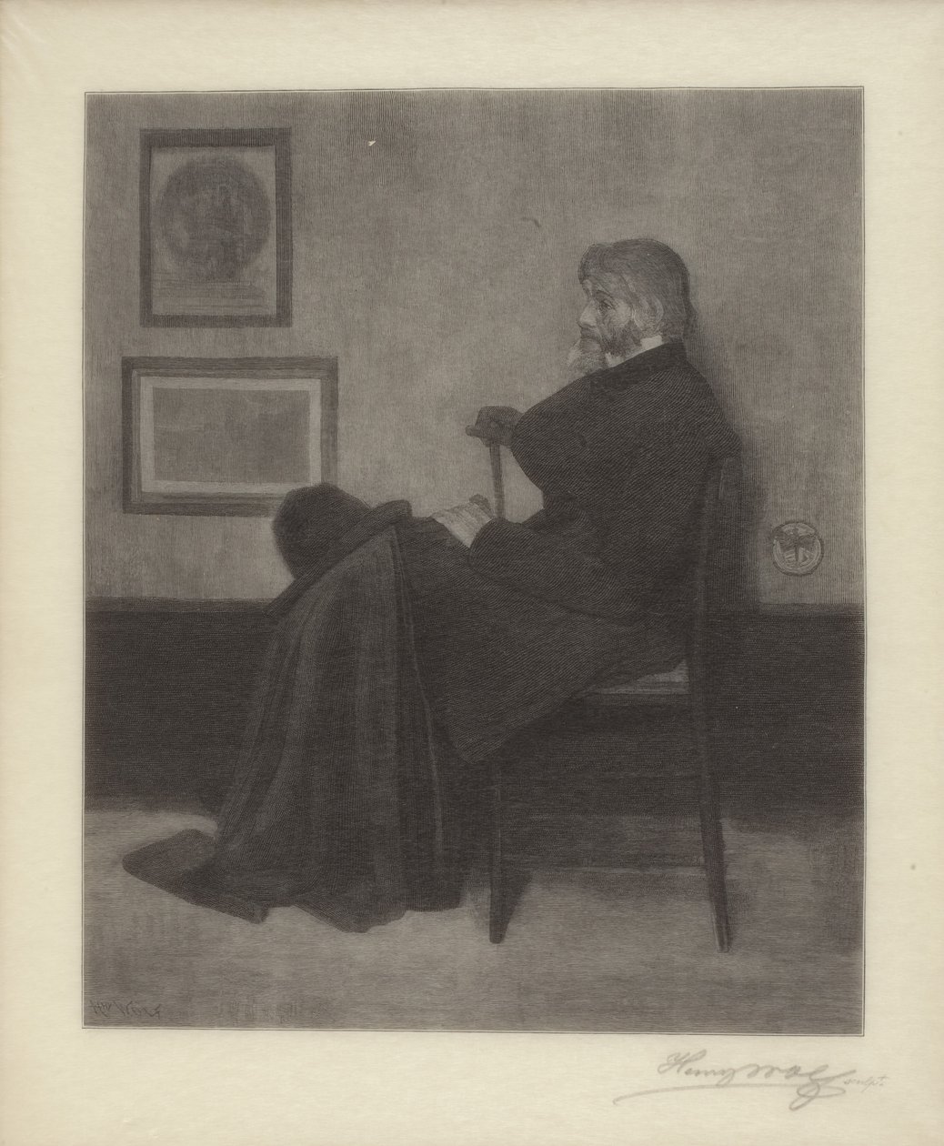 托马斯-卡莱尔（木刻） 作者 James Abbott McNeill & Wolf Henry (1852 1916) 惠斯勒