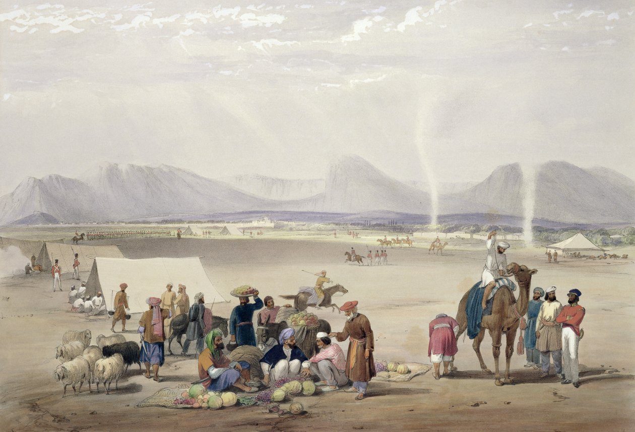 坎大哈市，来自&39;阿富汗的草图&39;，由Charles Haghe（1810-88）和Louis Haghe（1806-85）雕刻，由Henry Graves出版，1842年 作者 詹姆斯·阿特金森