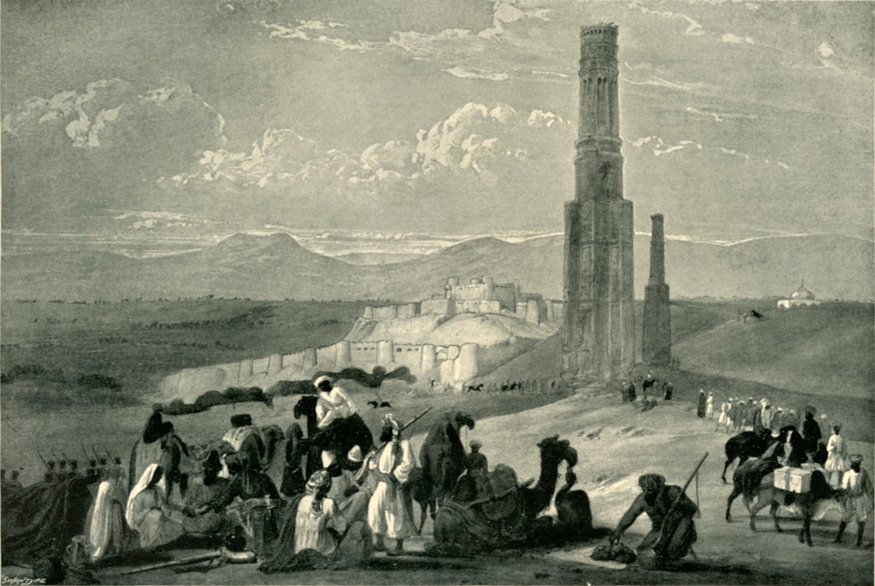 加兹尼和两个尖塔的堡垒和城堡，c1840，1901年。 作者 詹姆斯·阿特金森