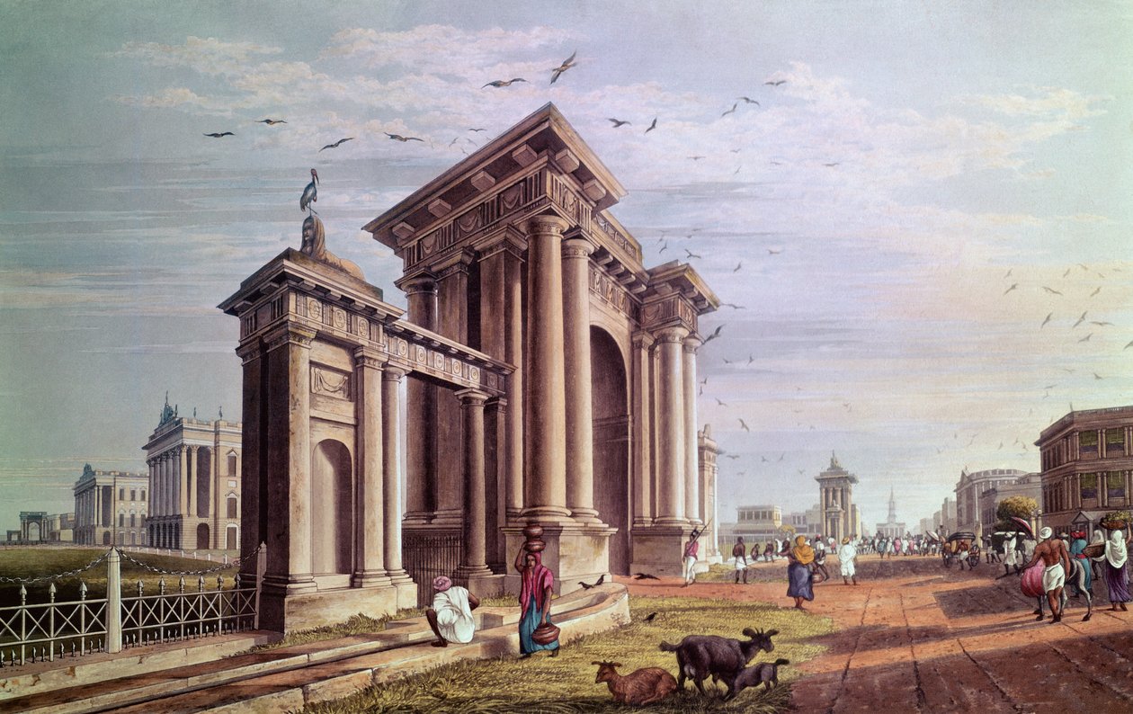 Court House Street，Calcutta，由Robert Havell，酒吧刻。 1824 作者 詹姆斯·贝利·弗雷泽