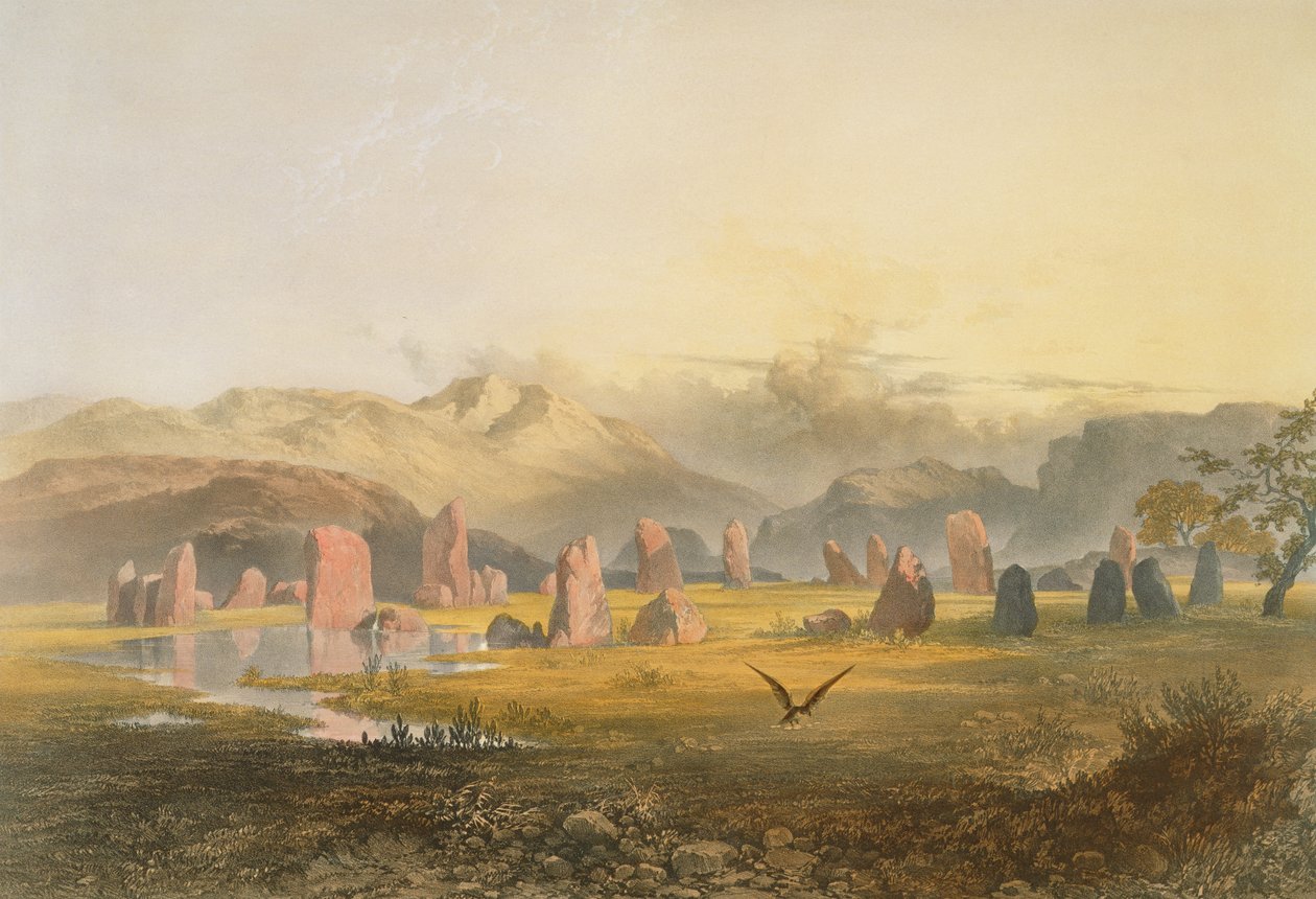 1853年，来自&39;英国湖区&39;的凯瑟克附近的Castlerigg石圈 作者 詹姆斯·贝克·派恩