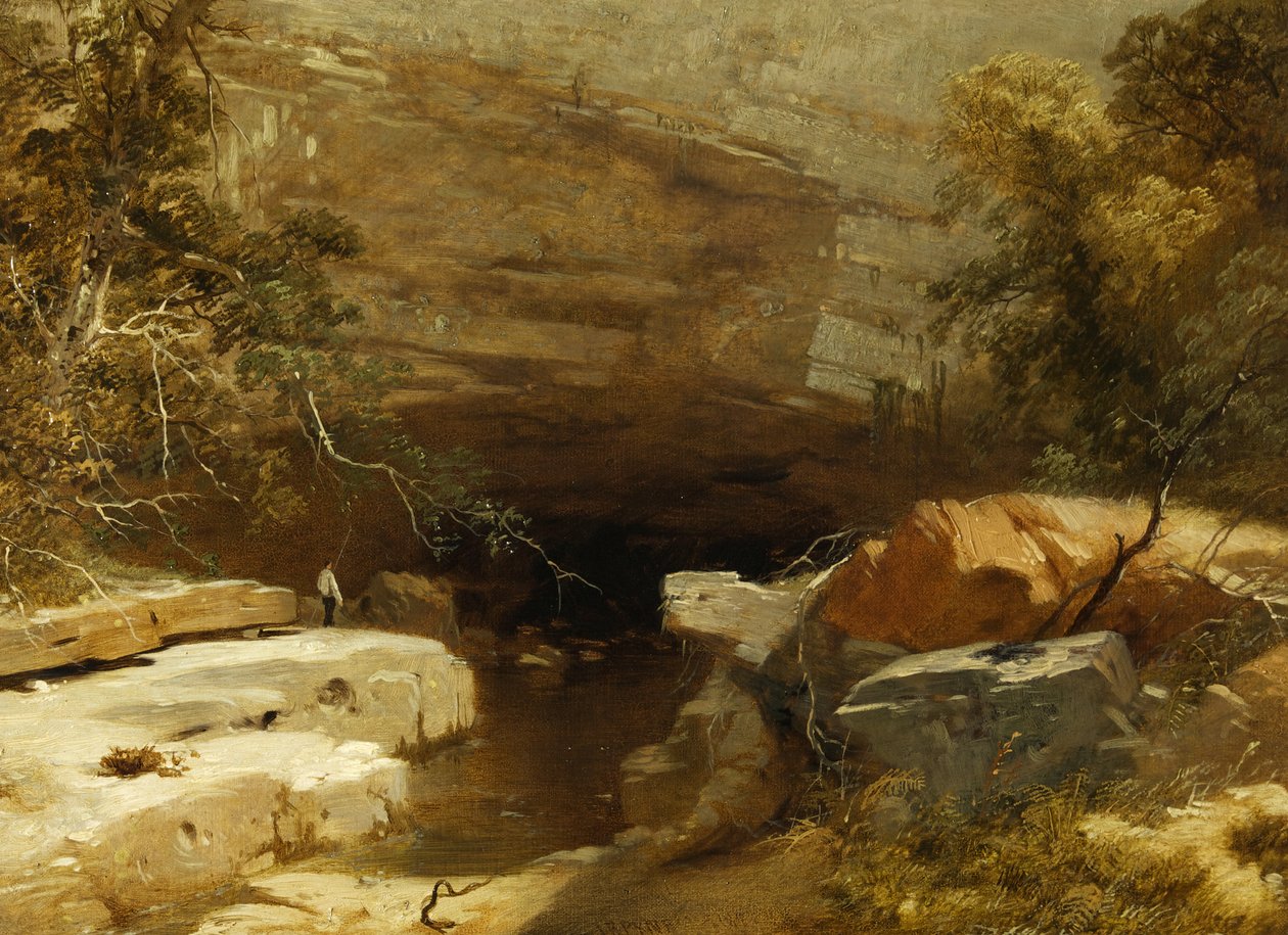 风景，Porth-yr-ogof，Neath谷 作者 詹姆斯·贝克·派恩