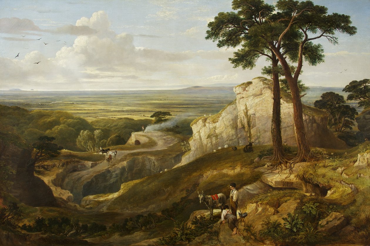 门迪普斯山景，约1840年（布面油画） 作者 詹姆斯·贝克·派恩
