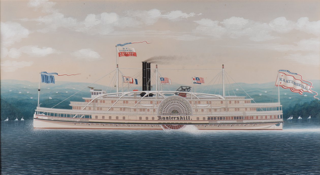 Paddle Steamboat Kaaterskill，1882年（纸上水彩） 作者 詹姆斯·巴德