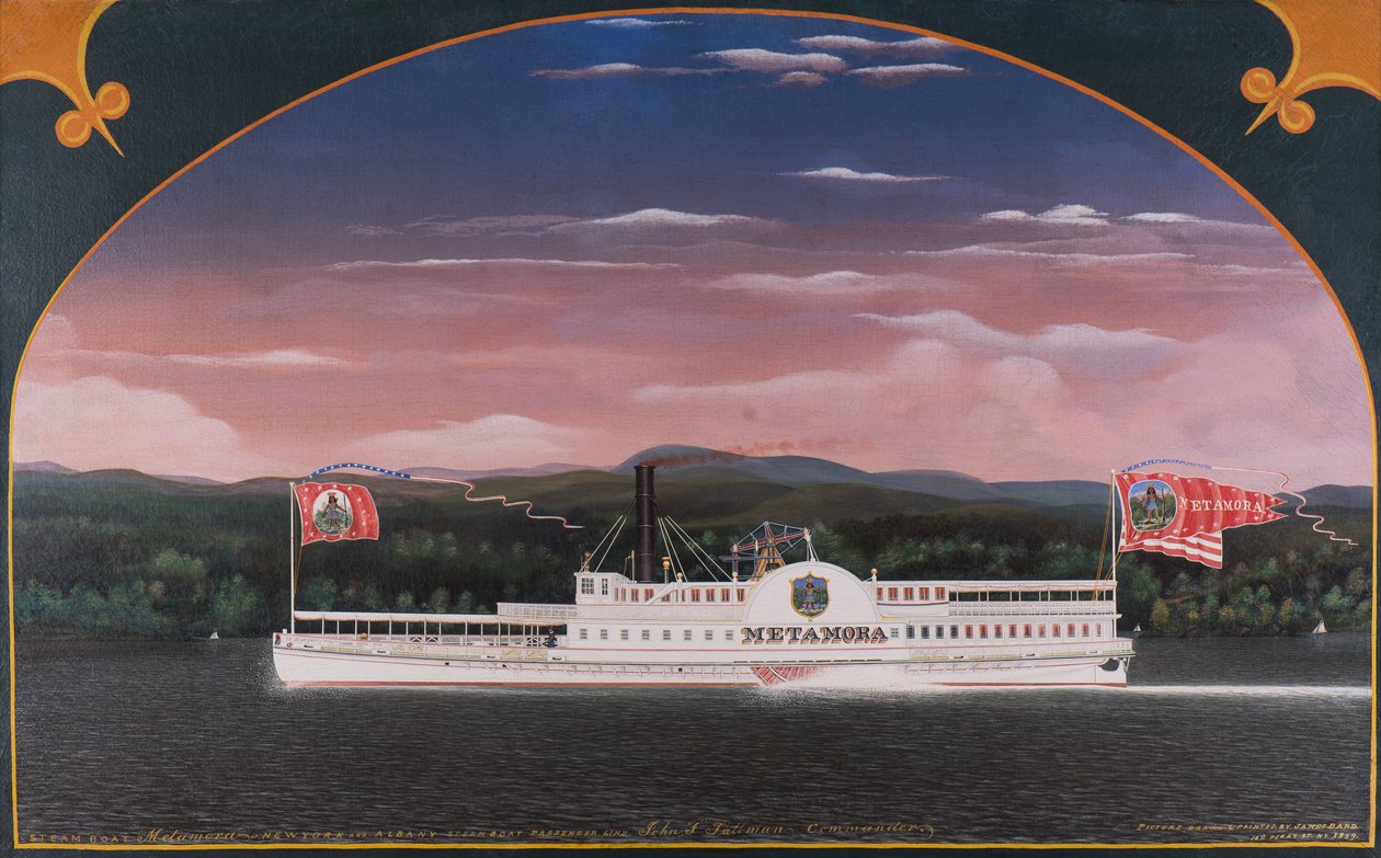 Paddle Steamboat Metamora，1859 作者 詹姆斯·巴德