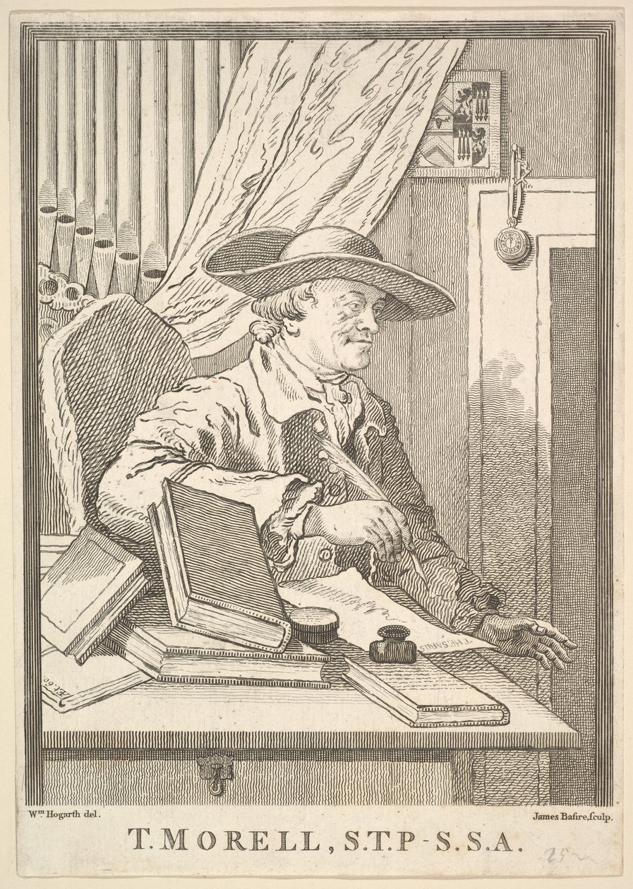 托马斯·莫雷尔（Thomas Morell），STP-SSA，1762年2月。 作者 詹姆斯·巴斯蒂尔一世