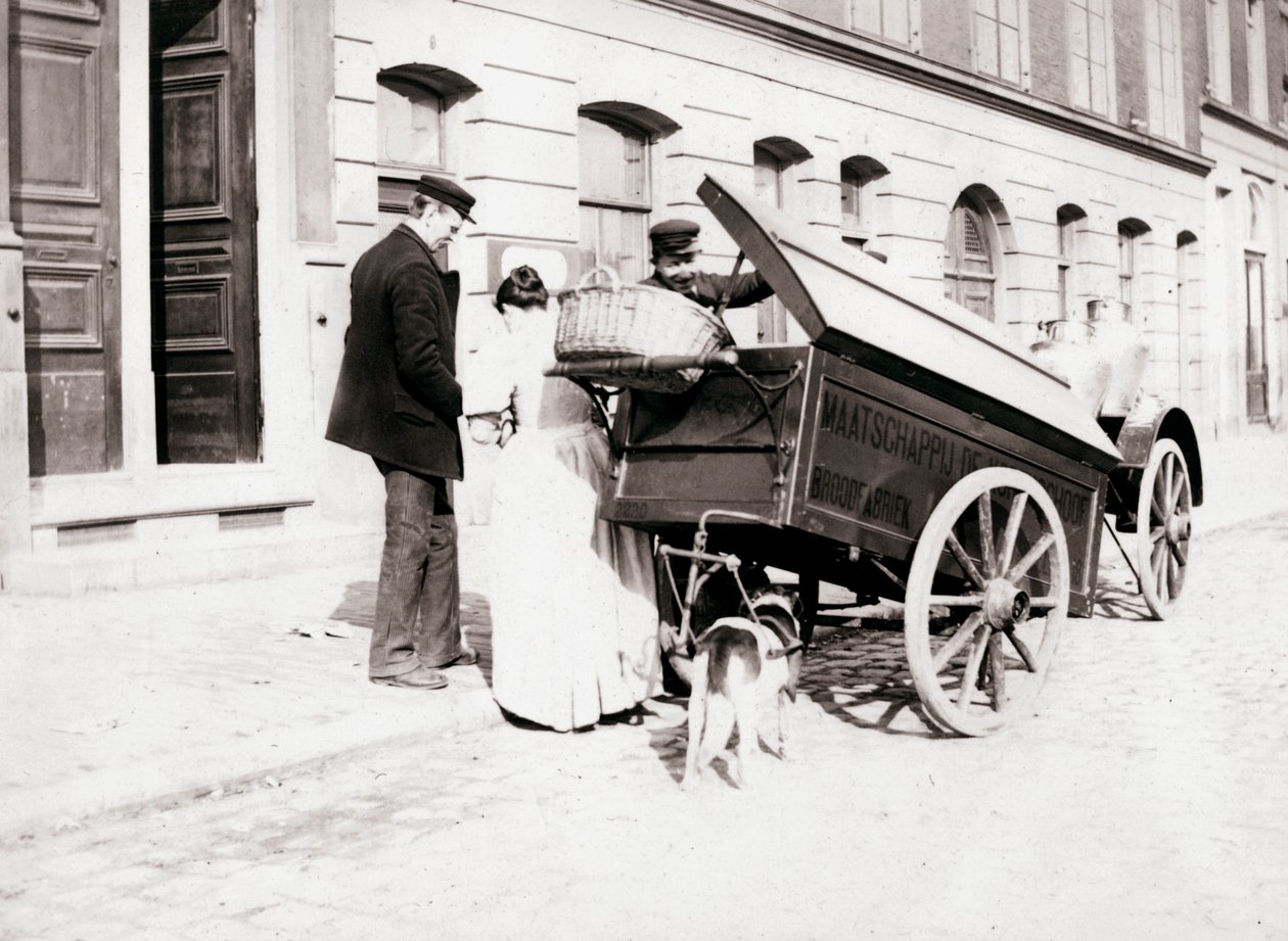 人和狗车，安特卫普，1898年 作者 詹姆斯·巴特金