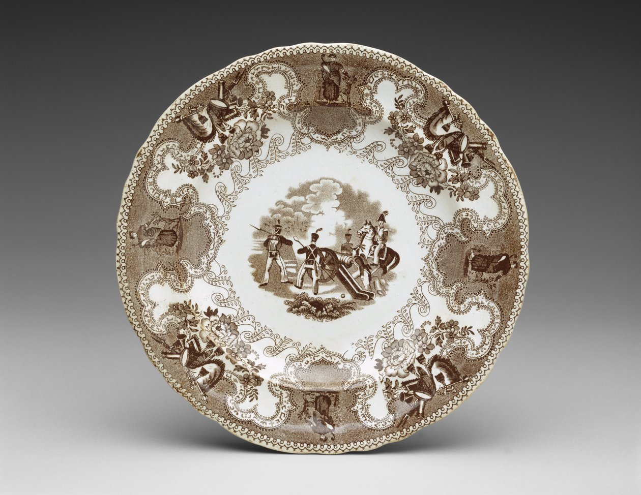 盘子，约1837-44年（转移印花的陶器 作者 詹姆斯·比奇（James Beech）
