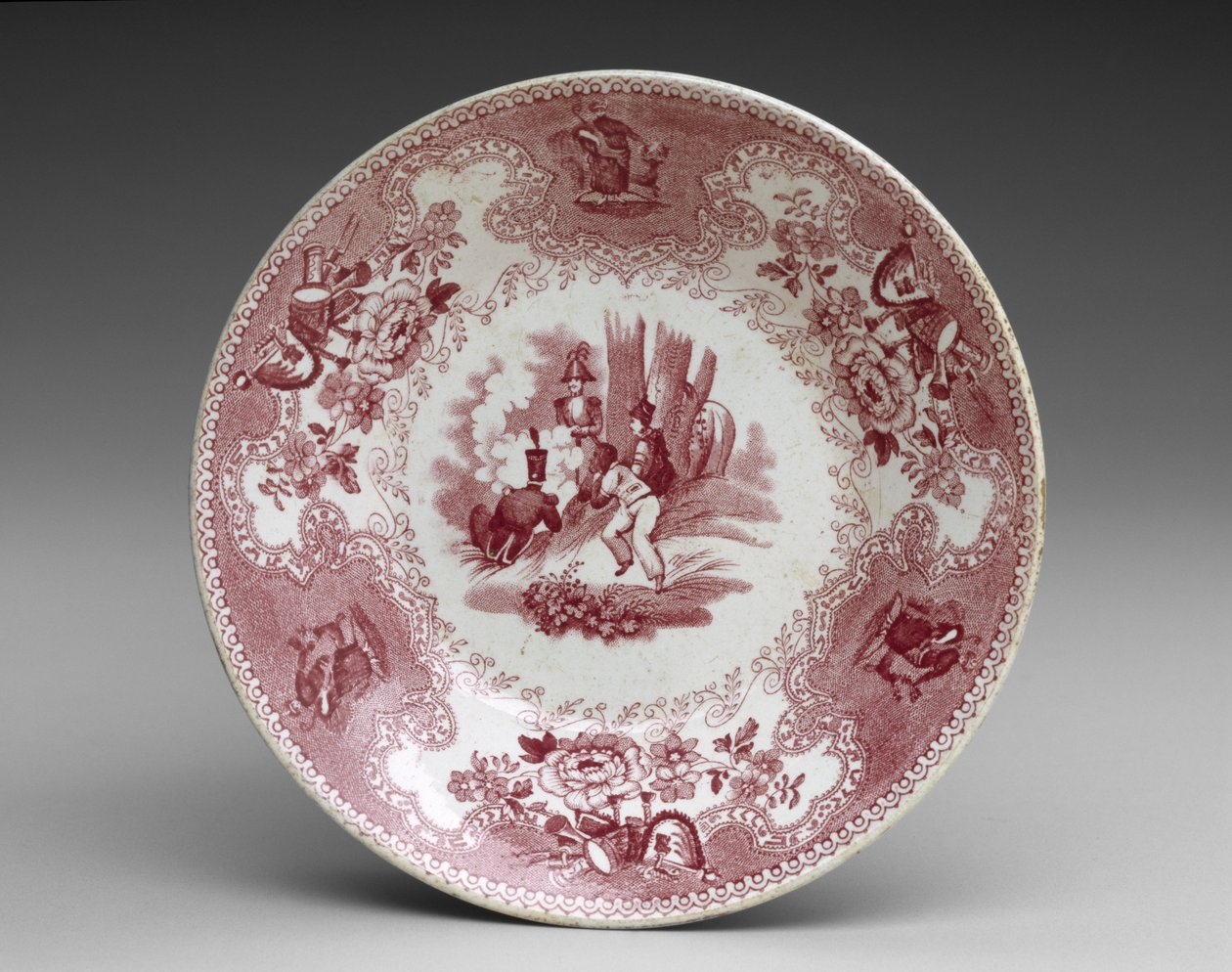 碟子，约1837-44（转移印花陶器 作者 詹姆斯·比奇（James Beech）
