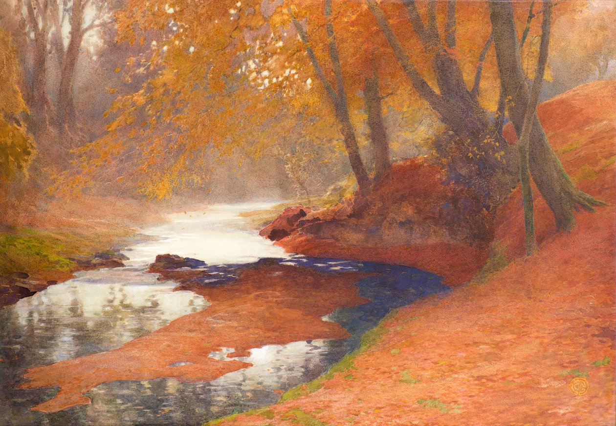 Autumn Scene (watercolor) 作者 詹姆斯·卡登黑德