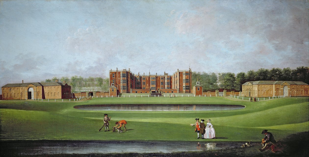 Temple Newsam House景观，约1750年（布面油画）（详见12853和12854）。 作者 詹姆斯·查普曼