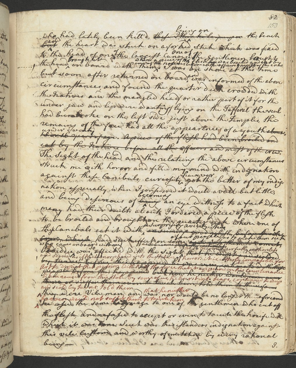 添加 MS 27888 f.150r 库克船长日志 作者 詹姆斯·库克