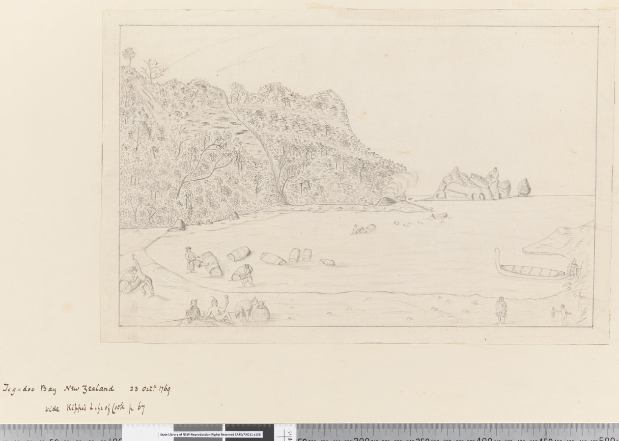iv.新西兰Tegadoo湾饮水处的景色，1769年10月23日 作者 詹姆斯·库克