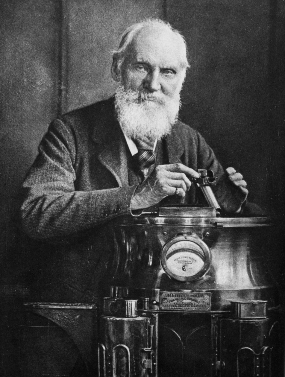 苏格兰数学家和物理学家开尔文勋爵（Lord Kelvin）带着罗盘，1902年 作者 詹姆斯·克雷格·安南