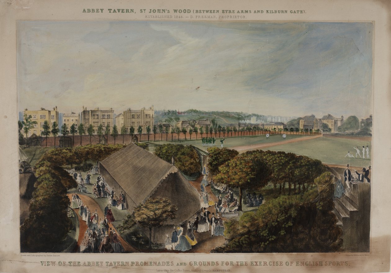 观点的修道院小酒馆散步和地面，紫罗兰色小山，马里波恩，c.1870 作者 詹姆斯·D·巴内特