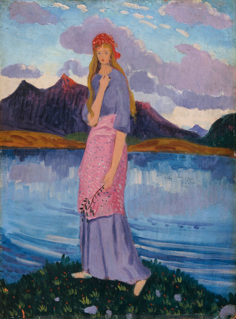 站在湖边的女孩》，1911-12年 作者 詹姆斯·迪克森·英尼斯