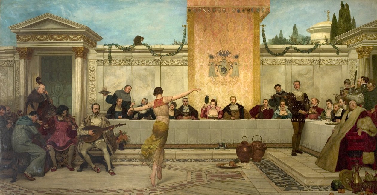 宴会，1882年 作者 詹姆斯·德罗姆哥·林顿