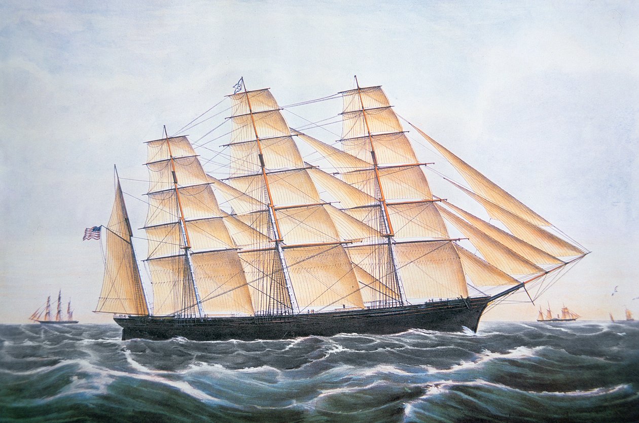 伟大的共和国》，纳撒尼尔-柯里尔（1813-88）的石版画。 作者 James E. (after) Butterworth