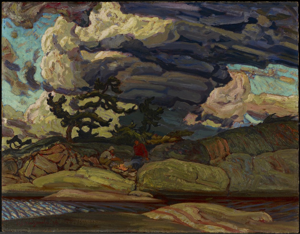 元素，1916年（木浆板上的油） 作者 詹姆斯·爱德华·赫维·麦克唐纳