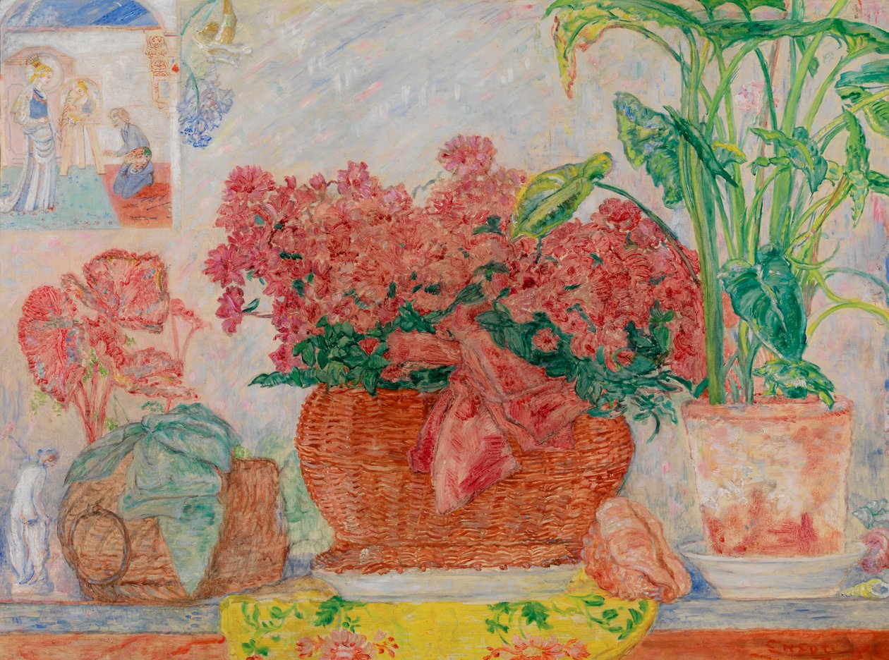 杜鹃花，约 1920-30 年（布面油画） 作者 詹姆斯·恩索尔