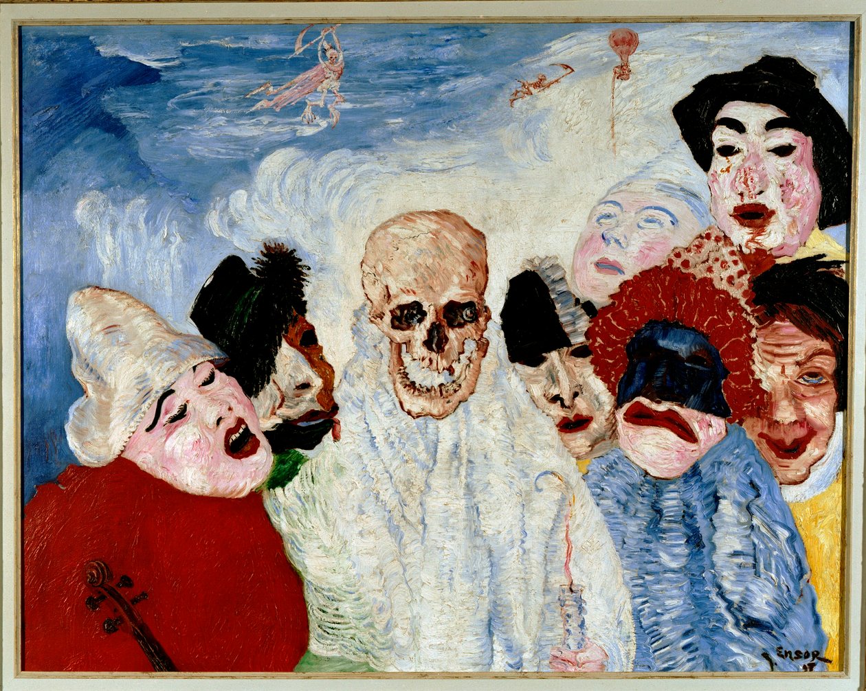 Les masques et la mort 面具和死亡，1897年。 作者 詹姆斯·恩索尔