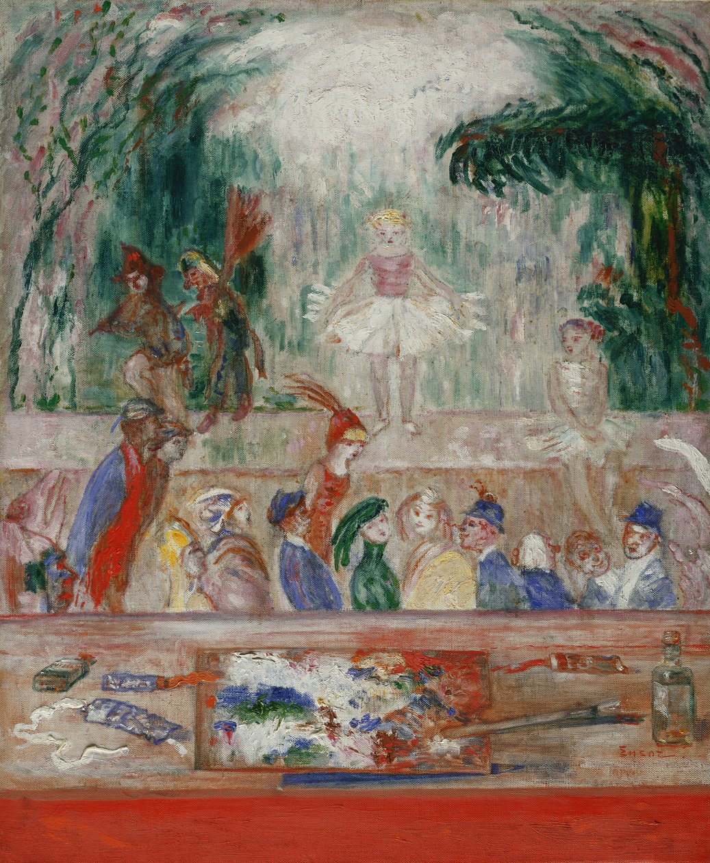 调色板的光芒，c.1930（布面油画） 作者 詹姆斯·恩索尔