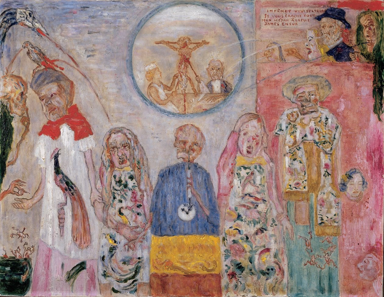 邪恶的活体解剖师，c.1930（布面油画） 作者 詹姆斯·恩索尔