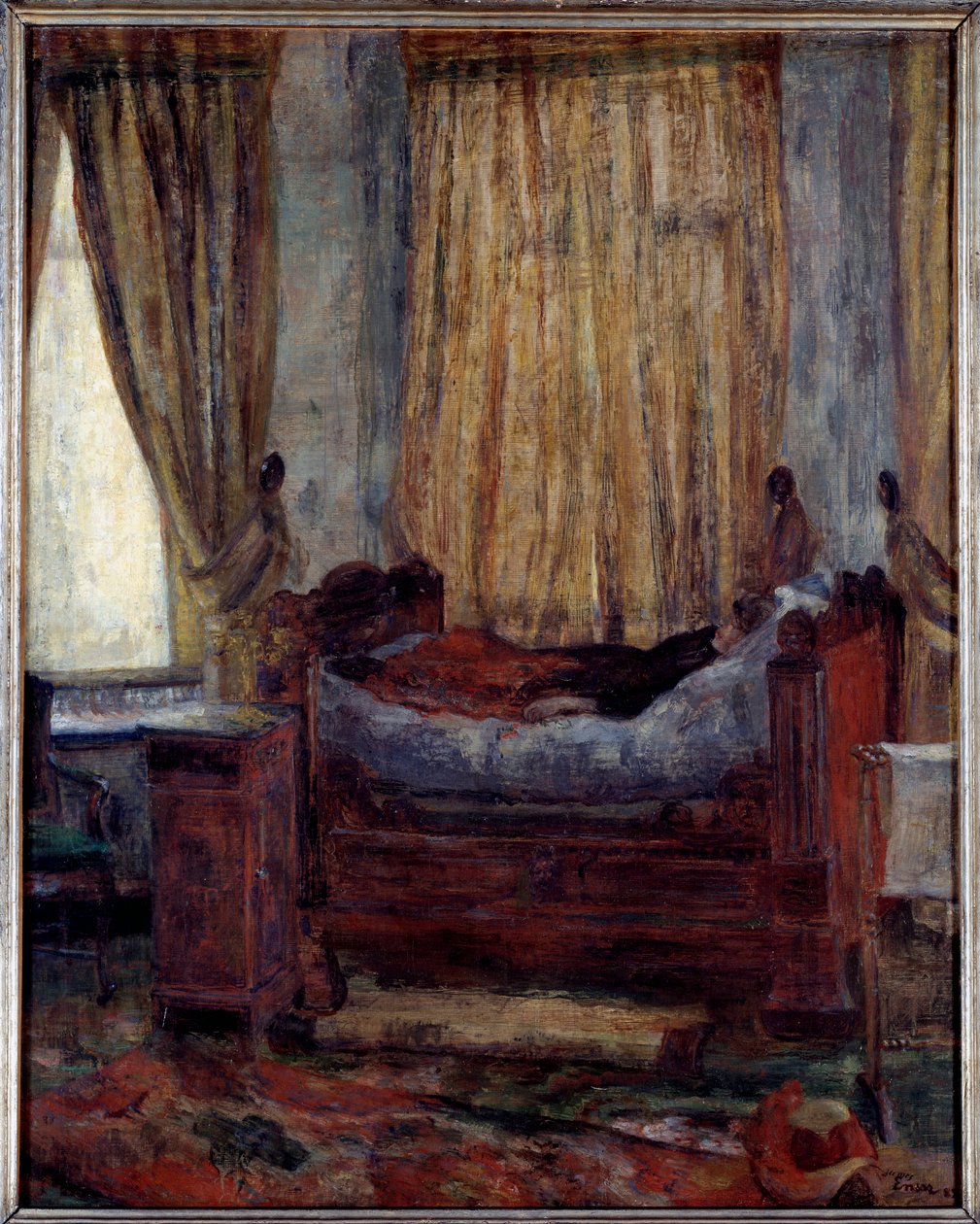 女士陷入困境。 詹姆斯·恩索尔（James Ensor，1860-1949）的绘画 贝尔 作者 詹姆斯·恩索尔