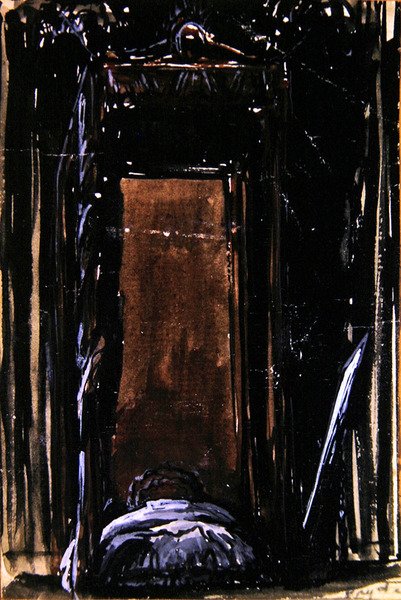 床》，约1909年（纸上水墨和水粉）。 作者 詹姆斯·费里尔·普莱德