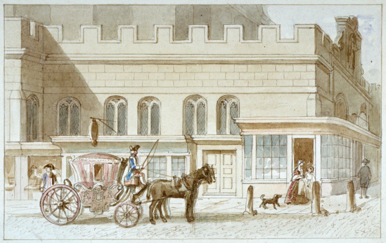 伦敦市弗利特街西区圣邓斯坦的商店门面，1820年 作者 詹姆斯·芬德利