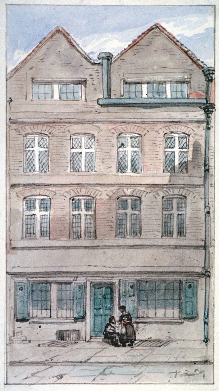 伦敦市舰队街黑马巷2号景观，1850年 作者 詹姆斯·芬德利