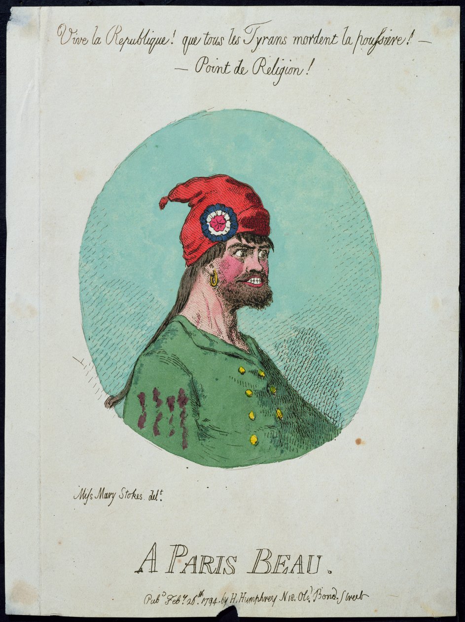 巴黎Beau，由Hannah Humphrey于1794年出版（手工蚀刻） 作者 詹姆斯·吉里