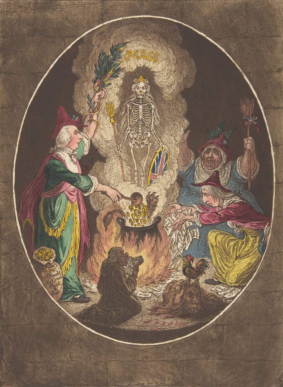 A Phantasmagoria,-Scene-Conjuring-Up an Armed-Skeleton, January 5, 1803. 作者 詹姆斯·吉里