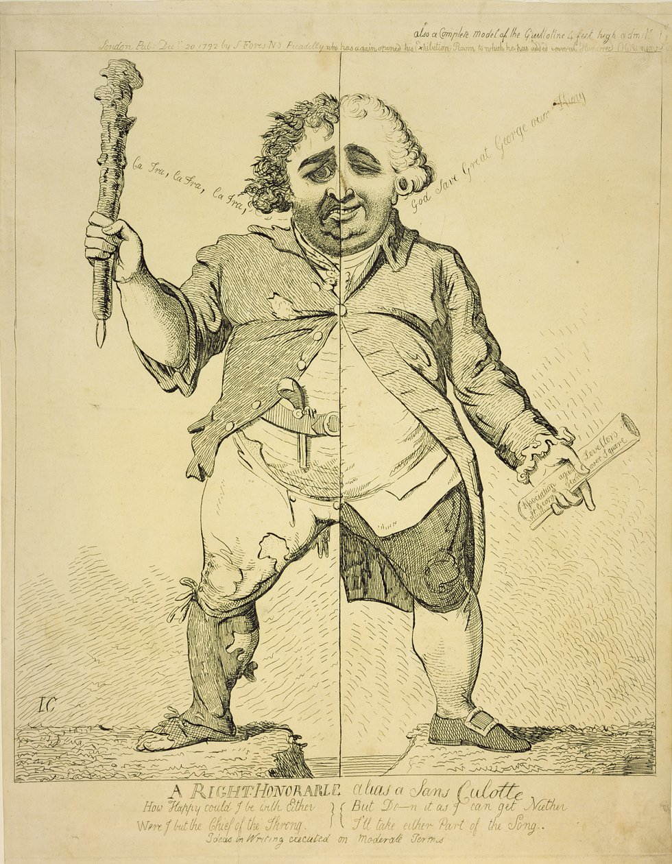 由S.Fores出版的一部名为Sans Coulotte的尊贵别名，1802年 作者 詹姆斯·吉里
