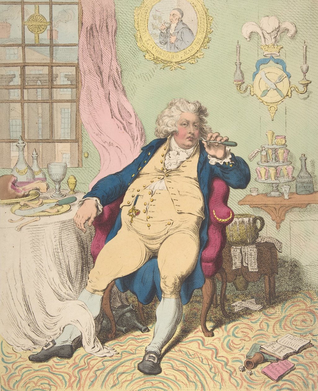 A Voluptuary under the Horrors of Digestion, July 2, 1792., July 2, 1792. 作者 詹姆斯·吉里