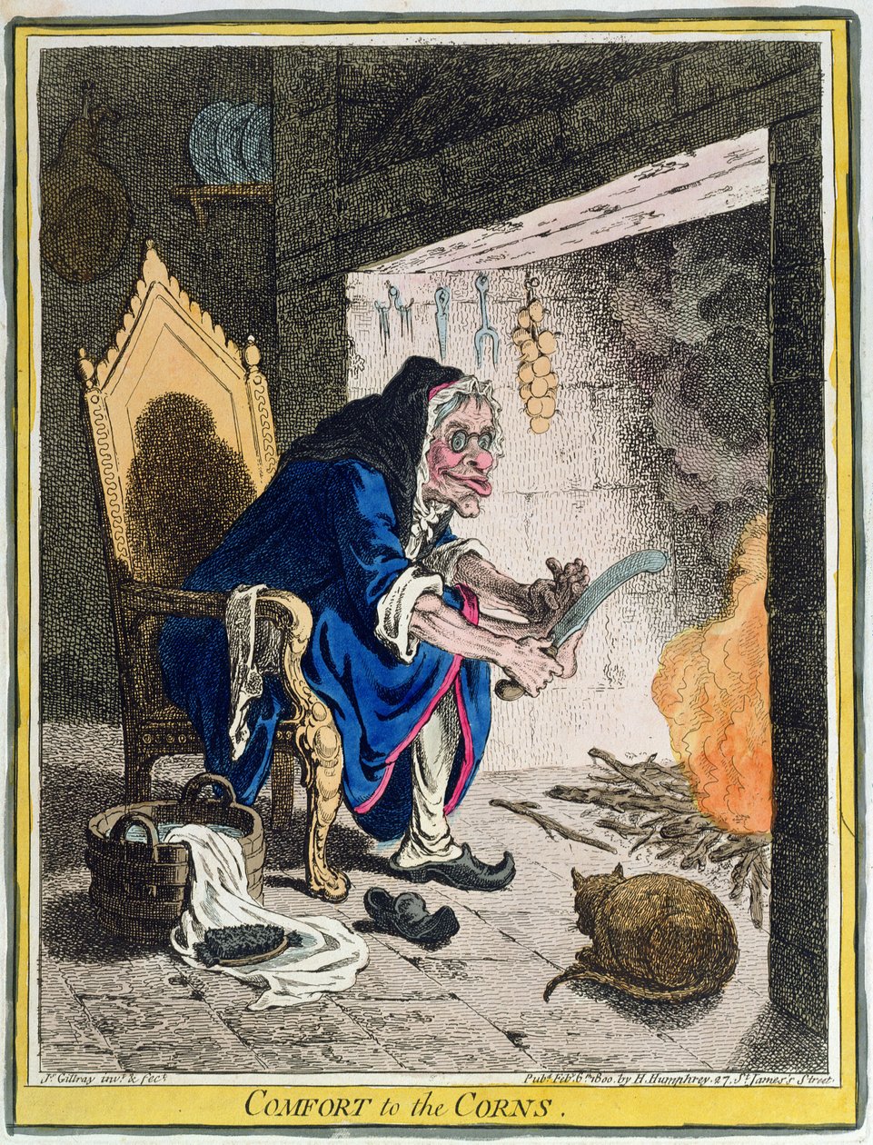 哈尔纳汉弗瑞于1800年出版的“玉米的舒适”（手工彩色蚀刻） 作者 詹姆斯·吉里