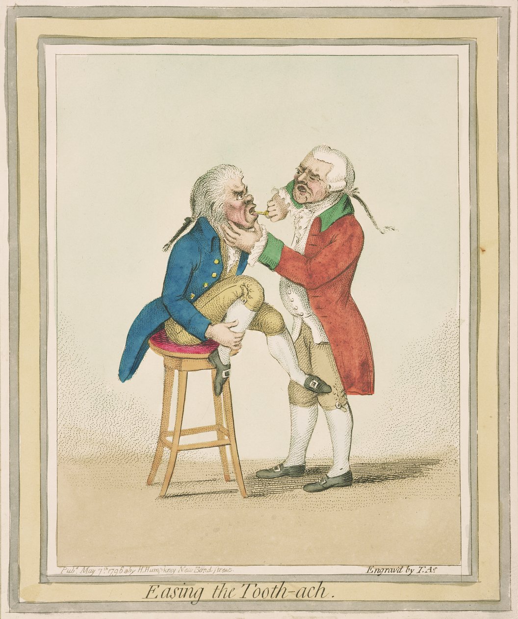 放松牙齿，由Hannah Humphrey出版，1796年 作者 詹姆斯·吉里
