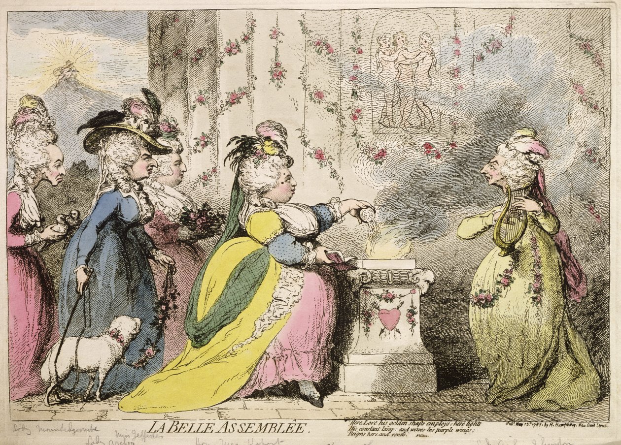 La Belle Assemblee，由Hannah Humphrey于1787年出版（手工蚀刻） 作者 詹姆斯·吉里
