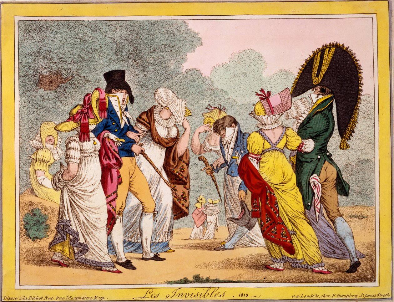 Les Invisibles，1810年（手工彩色雕刻） 作者 詹姆斯·吉里
