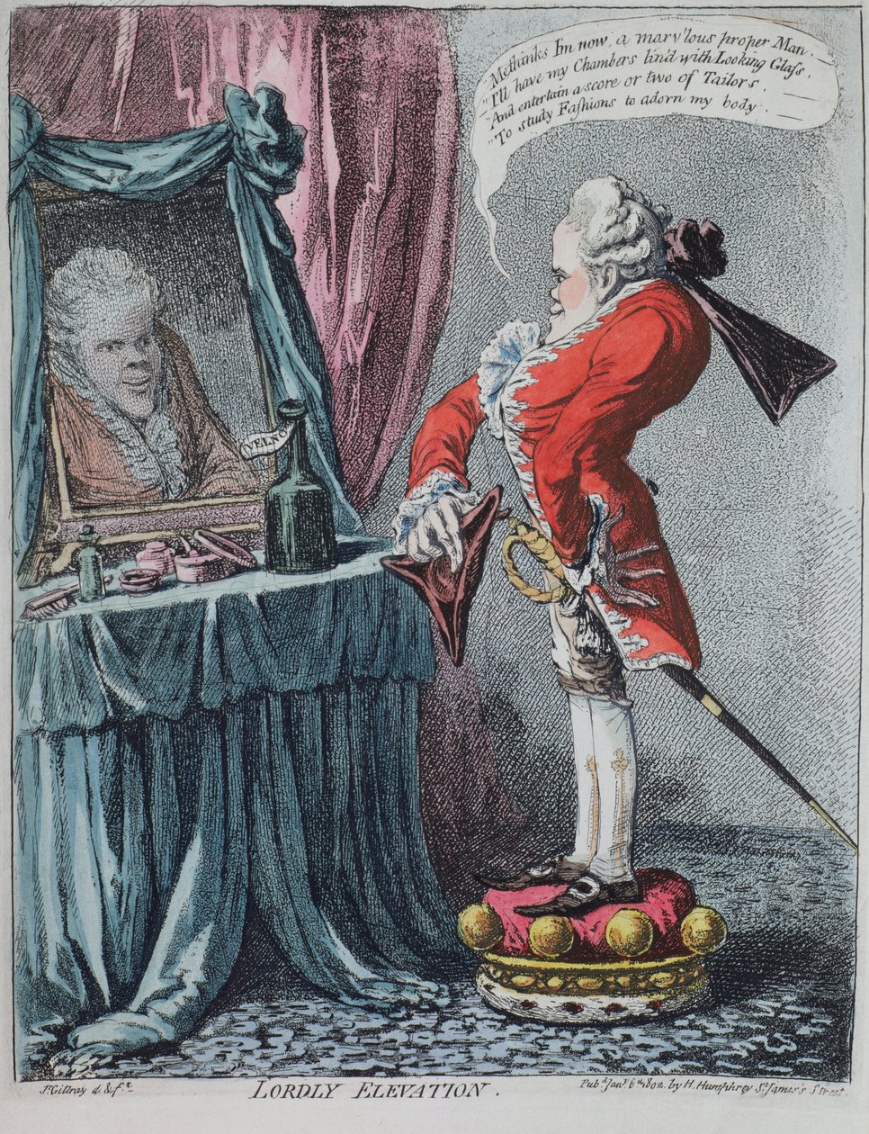 Lordly Elevation，酒吧。作者：Hannah Humphrey，1802 作者 詹姆斯·吉里