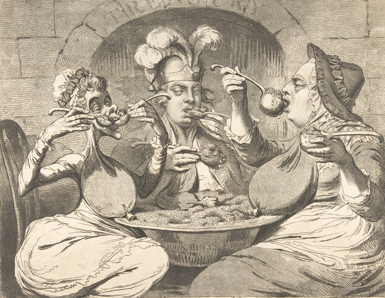Monstrous Craws at a New Coalition Feast, May 29, 1787. ，1787年5月29日。 作者 詹姆斯·吉里