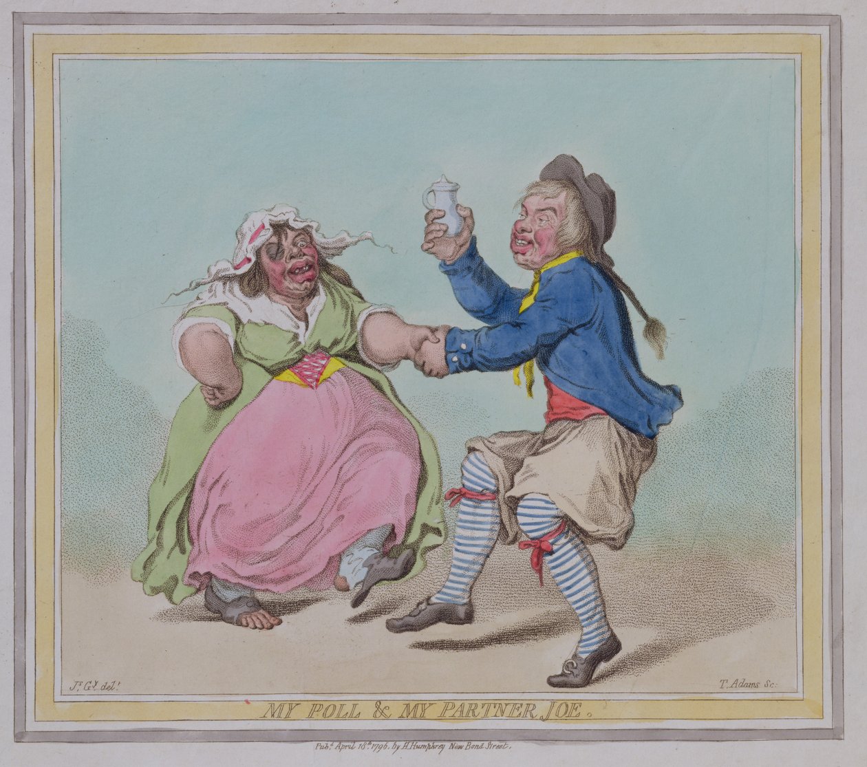 我的民意调查和我的伙伴乔，由T. Adams，酒吧雕刻。作者：Hannah Humphrey，1796年 作者 詹姆斯·吉里