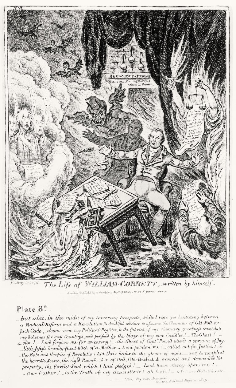 板块8，来自William Cobbett的生活，由他自己写，酒吧。作者：H。Humphrey，1809年 作者 詹姆斯·吉里